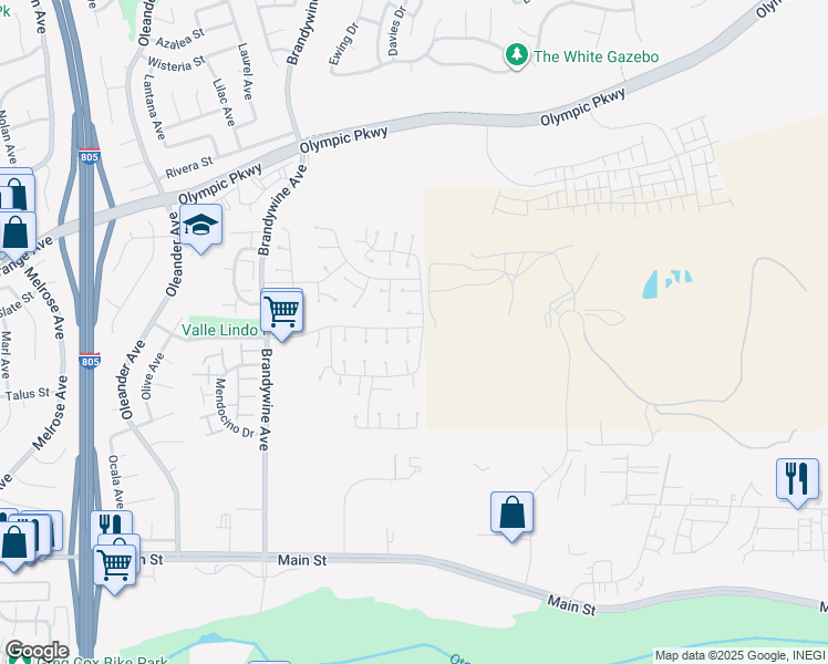 map of restaurants, bars, coffee shops, grocery stores, and more near 684 False Point Court in Chula Vista