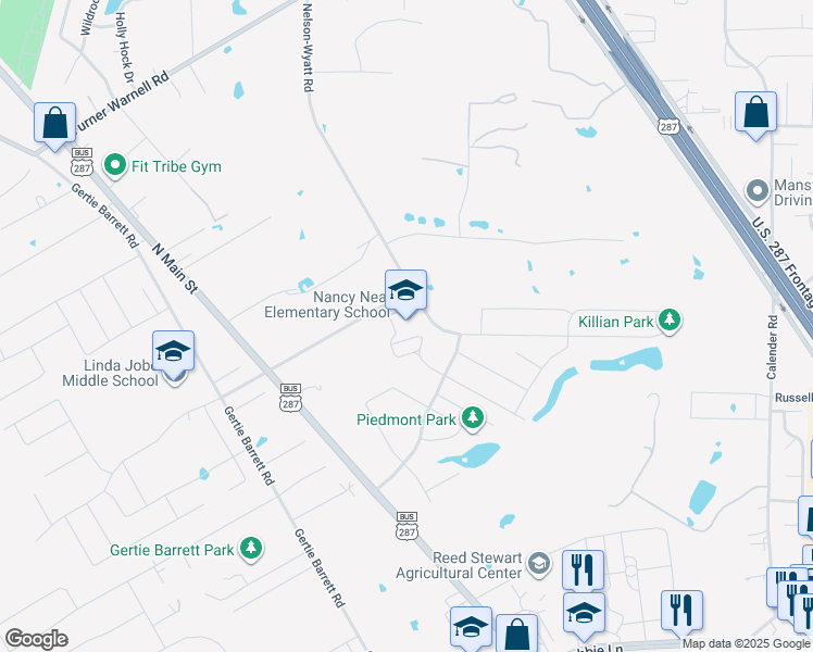 map of restaurants, bars, coffee shops, grocery stores, and more near 280 Nelson-Wyatt Road in Mansfield