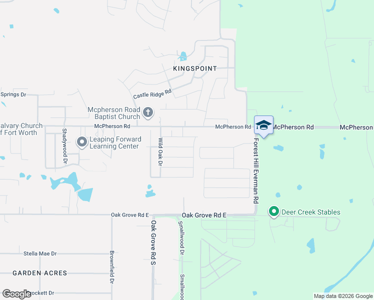 map of restaurants, bars, coffee shops, grocery stores, and more near 1516 Silver Oak Lane in Fort Worth