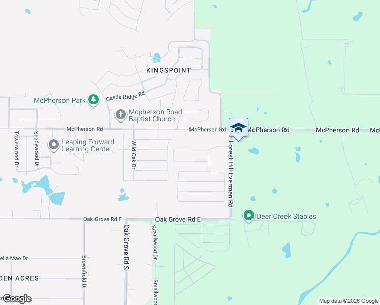 map of restaurants, bars, coffee shops, grocery stores, and more near 10300 Forest Hill Everman Road in Burleson