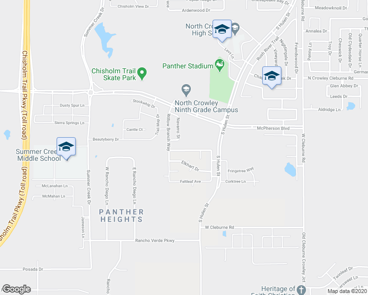 map of restaurants, bars, coffee shops, grocery stores, and more near 4804 Barberry Tree Cove in Crowley