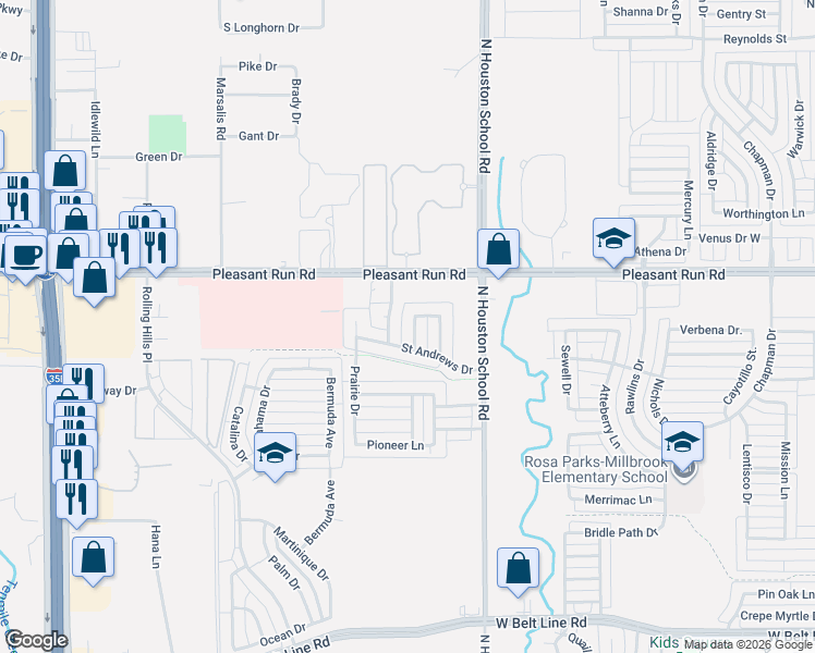 map of restaurants, bars, coffee shops, grocery stores, and more near 1415 Logan Drive in Lancaster