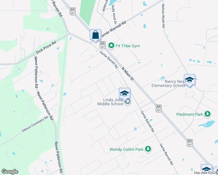 map of restaurants, bars, coffee shops, grocery stores, and more near 2604 Dylan Lane in Mansfield