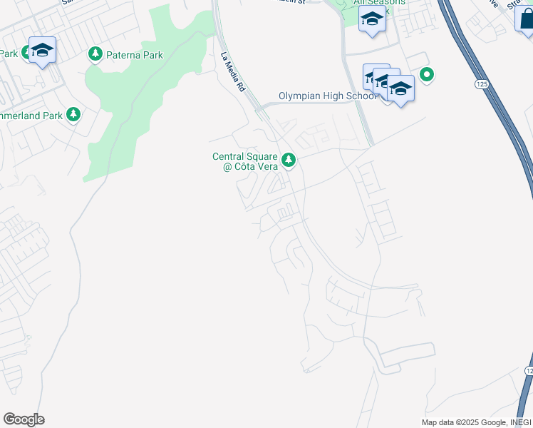 map of restaurants, bars, coffee shops, grocery stores, and more near La Media Road in Chula Vista