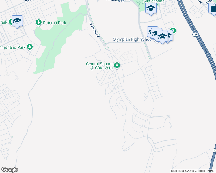 map of restaurants, bars, coffee shops, grocery stores, and more near La Media Road in Chula Vista