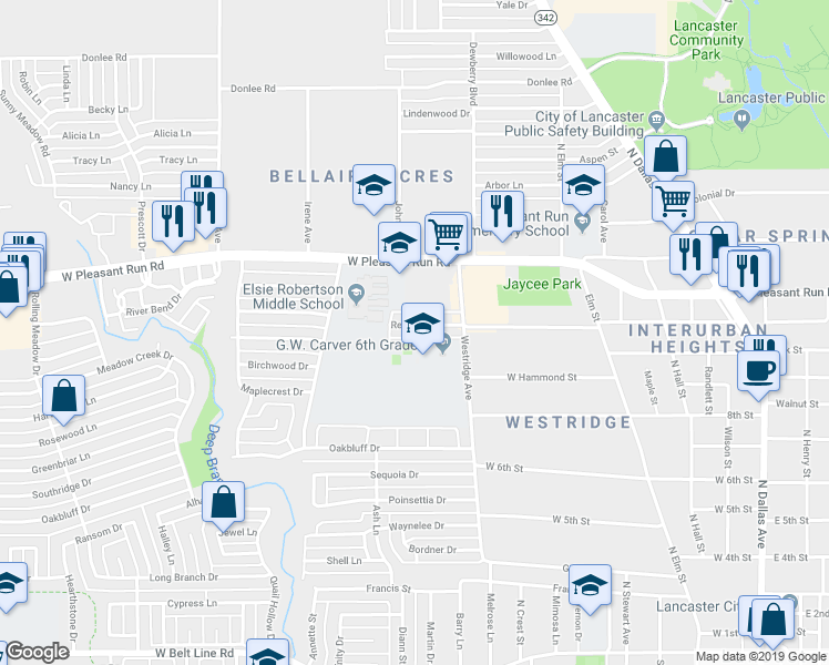 map of restaurants, bars, coffee shops, grocery stores, and more near 810 Rea Avenue in Lancaster
