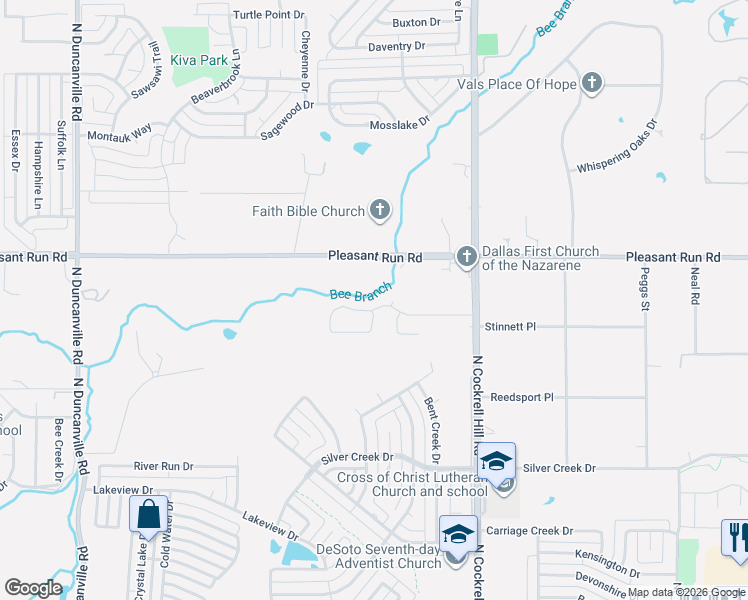 map of restaurants, bars, coffee shops, grocery stores, and more near 41 Wyndmere Drive in DeSoto