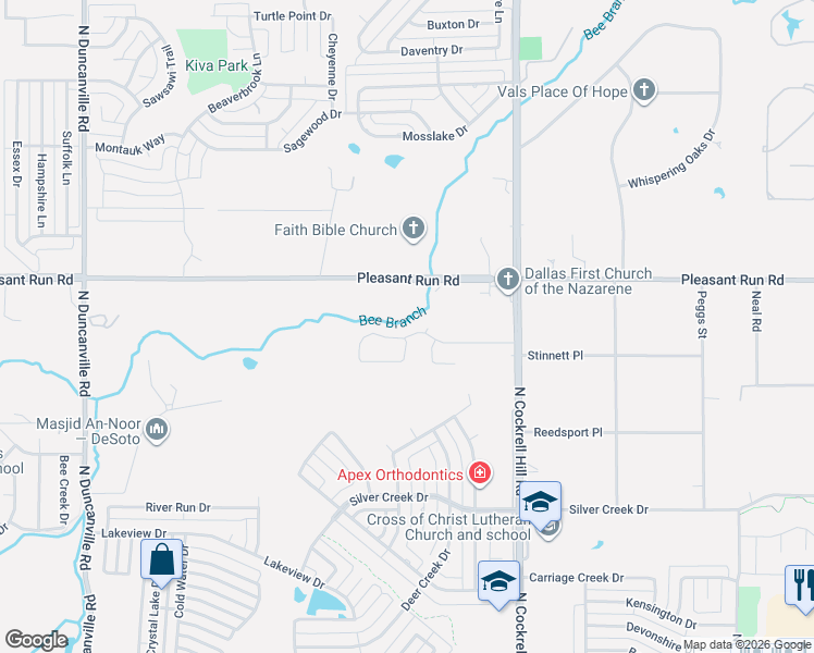 map of restaurants, bars, coffee shops, grocery stores, and more near 41 Wyndmere Drive in DeSoto