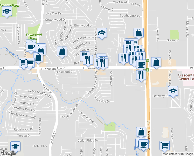 map of restaurants, bars, coffee shops, grocery stores, and more near 806 Bordeaux Avenue in DeSoto