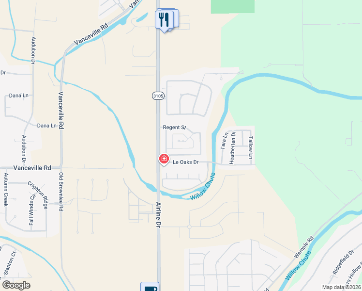 map of restaurants, bars, coffee shops, grocery stores, and more near 1607 South Lexington Drive in Bossier City