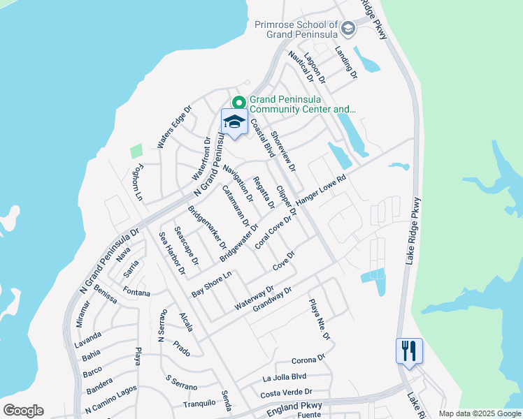map of restaurants, bars, coffee shops, grocery stores, and more near 6972 Navigation Drive in Grand Prairie