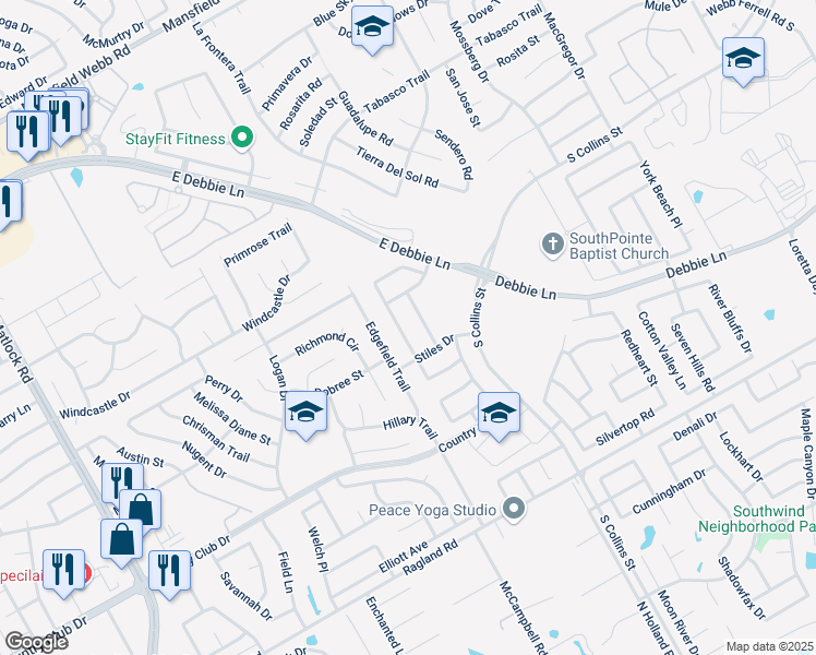 map of restaurants, bars, coffee shops, grocery stores, and more near 8220 Berrigan Drive in Arlington