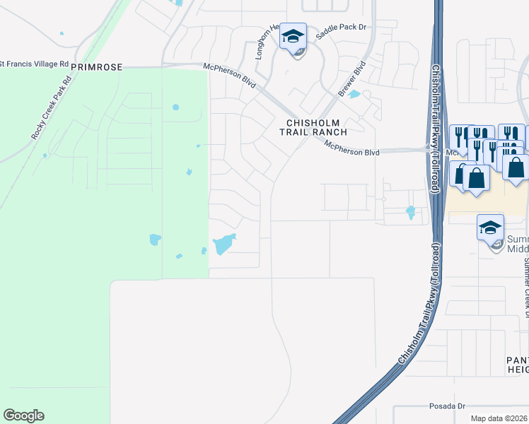 map of restaurants, bars, coffee shops, grocery stores, and more near 9905 Old Granbury Road in Crowley