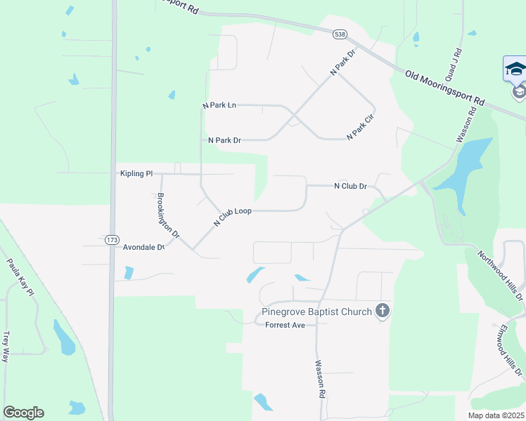 map of restaurants, bars, coffee shops, grocery stores, and more near 6790 North Club Loop in Shreveport