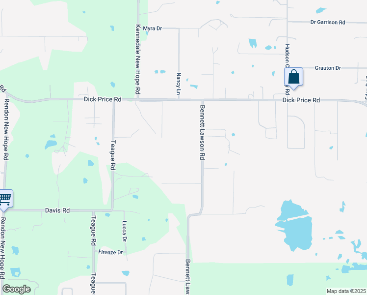 map of restaurants, bars, coffee shops, grocery stores, and more near 5228 Bennett Lawson Road in Mansfield