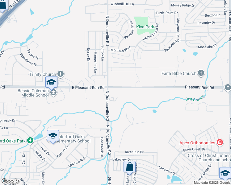 map of restaurants, bars, coffee shops, grocery stores, and more near 1922 West Pleasant Run Road in DeSoto