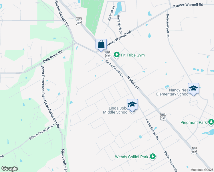 map of restaurants, bars, coffee shops, grocery stores, and more near 2204 Simpson Lane in Mansfield