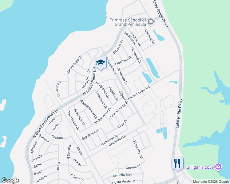 map of restaurants, bars, coffee shops, grocery stores, and more near 6952 Regatta Drive in Grand Prairie