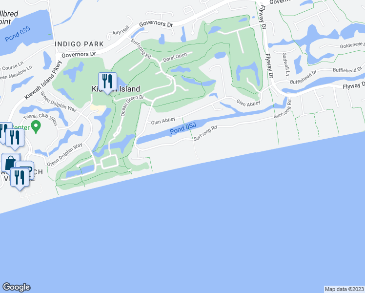 map of restaurants, bars, coffee shops, grocery stores, and more near 86 Surfsong Road in Johns Island