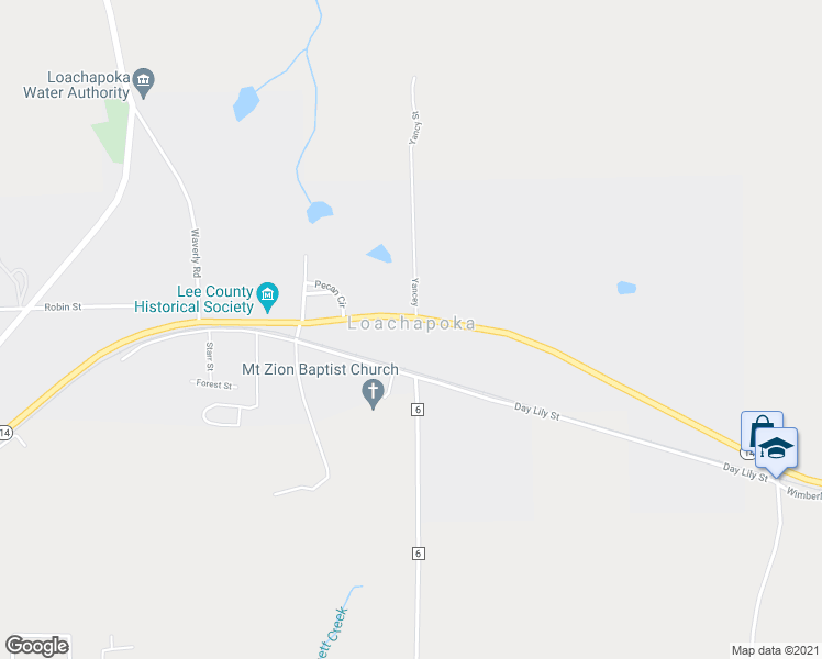 map of restaurants, bars, coffee shops, grocery stores, and more near in Loachapoka