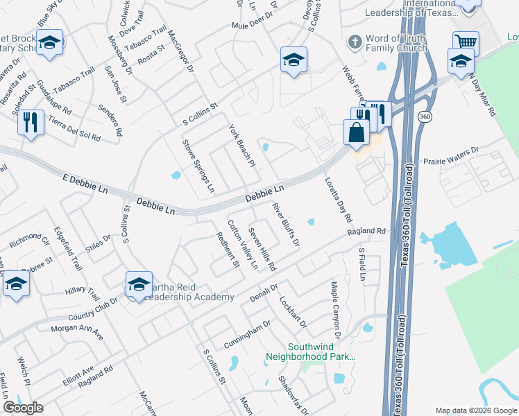 map of restaurants, bars, coffee shops, grocery stores, and more near 809 White Fields Way in Arlington