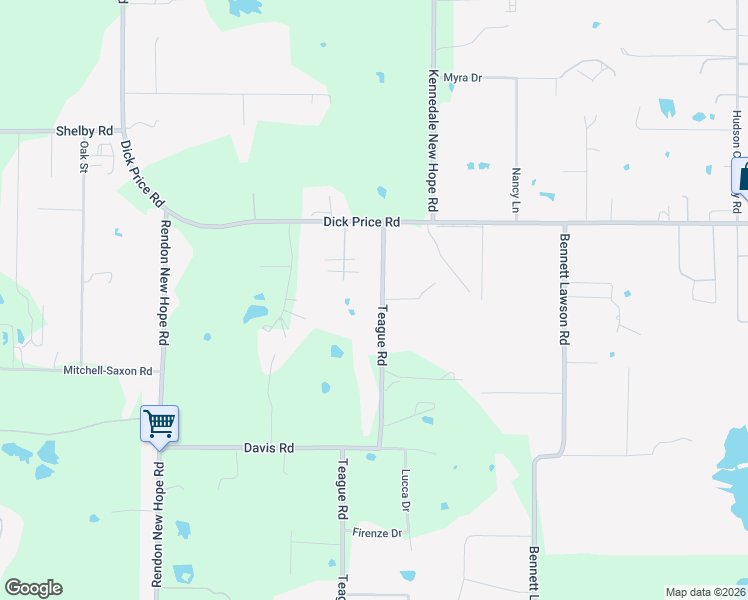 map of restaurants, bars, coffee shops, grocery stores, and more near 5204 Teague Road in Fort Worth