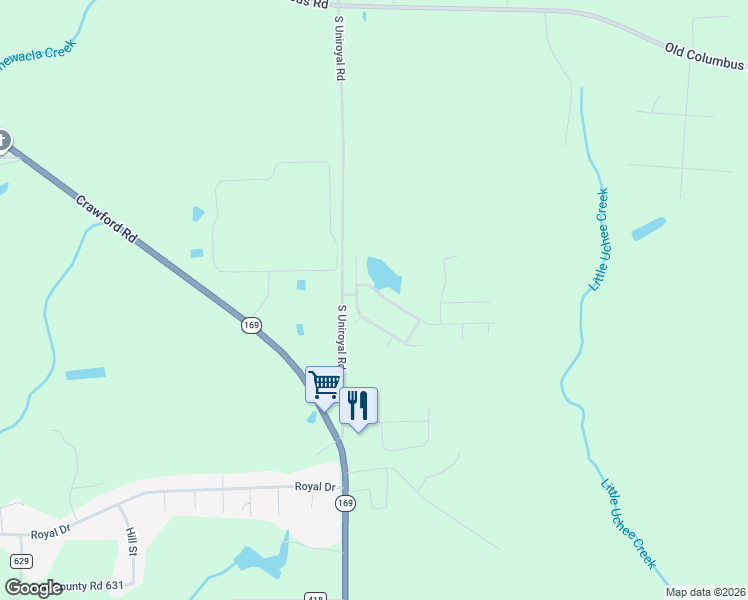 map of restaurants, bars, coffee shops, grocery stores, and more near 2005 Winding Oak Drive in Opelika