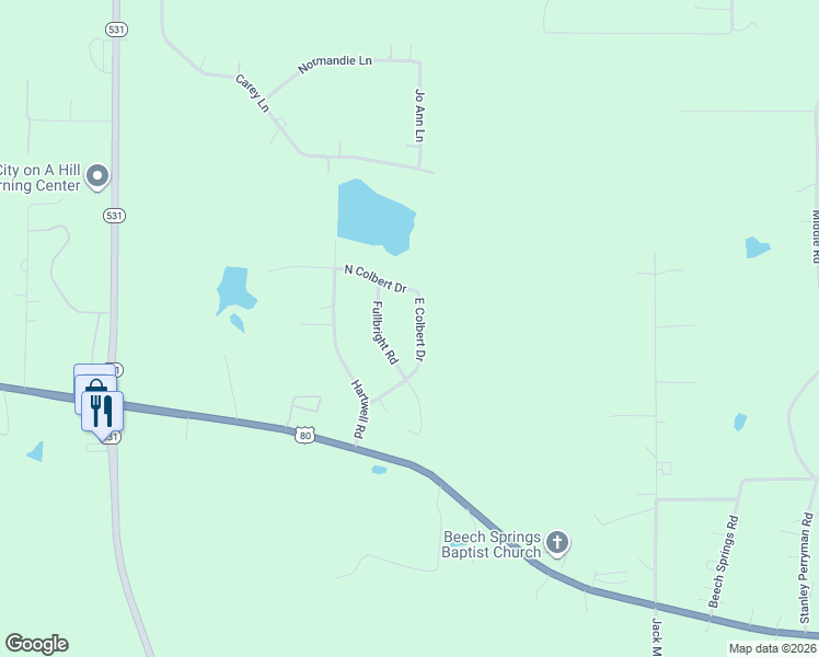 map of restaurants, bars, coffee shops, grocery stores, and more near 133 Fullbright Road in Minden