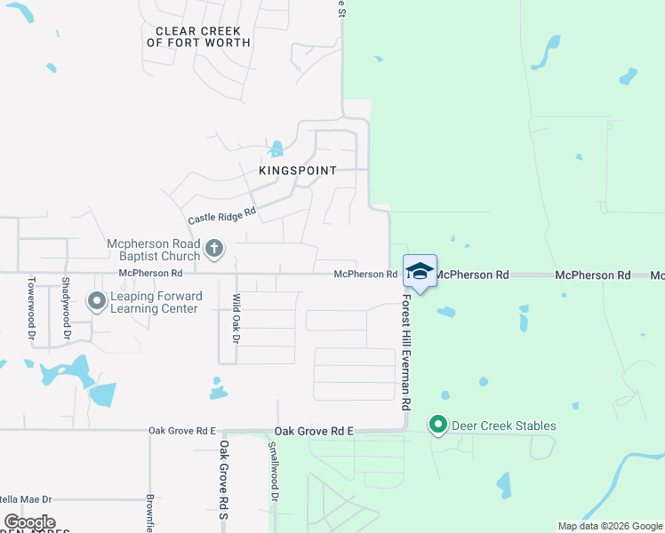 map of restaurants, bars, coffee shops, grocery stores, and more near 10432 Almondtree Drive in Fort Worth