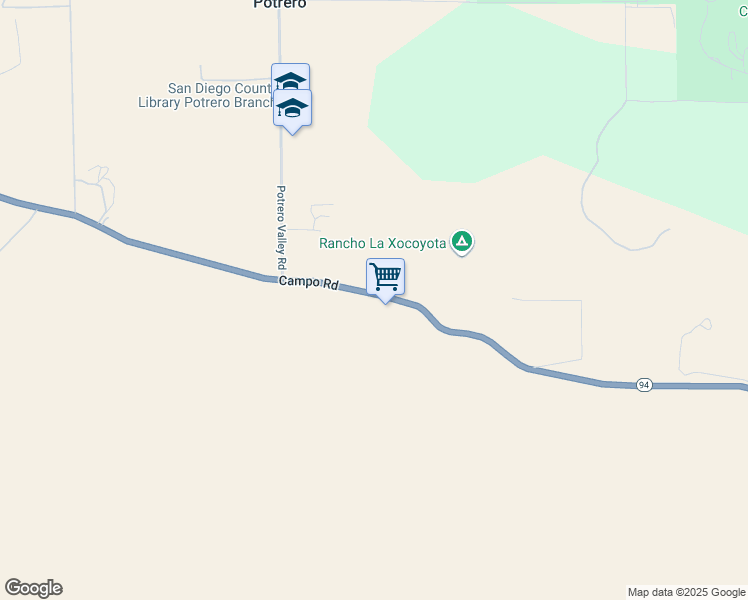 map of restaurants, bars, coffee shops, grocery stores, and more near 25069 California 94 in Potrero