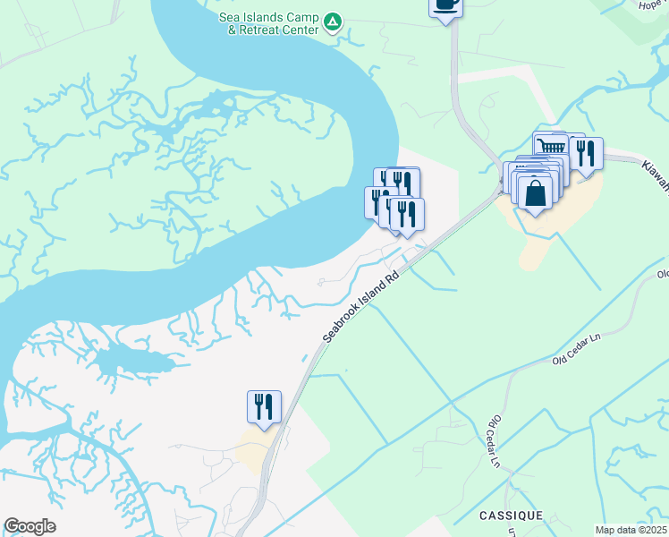 map of restaurants, bars, coffee shops, grocery stores, and more near 1903 Marsh Oak Lane in Johns Island