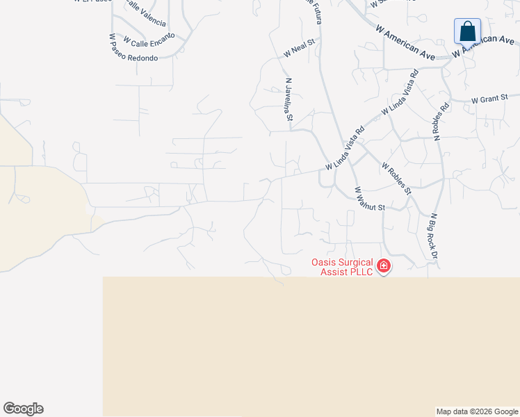 map of restaurants, bars, coffee shops, grocery stores, and more near 1493 West Linda Vista Road in Oracle