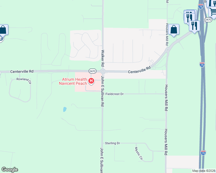 map of restaurants, bars, coffee shops, grocery stores, and more near 1438 John E Sullivan Road in Byron