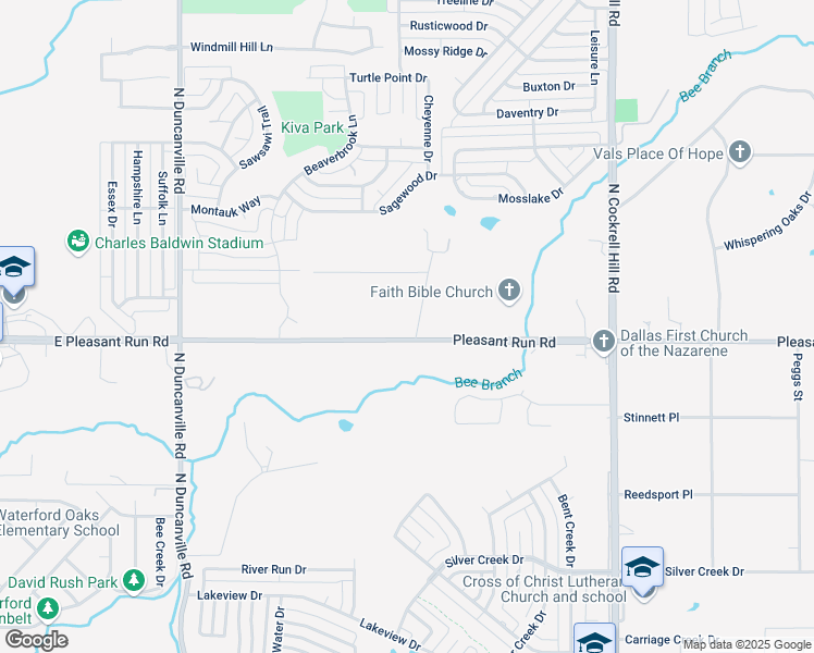 map of restaurants, bars, coffee shops, grocery stores, and more near 1601 West Pleasant Run Road in DeSoto