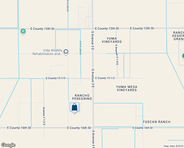 map of restaurants, bars, coffee shops, grocery stores, and more near 15285 South Avenue 3 East in Yuma
