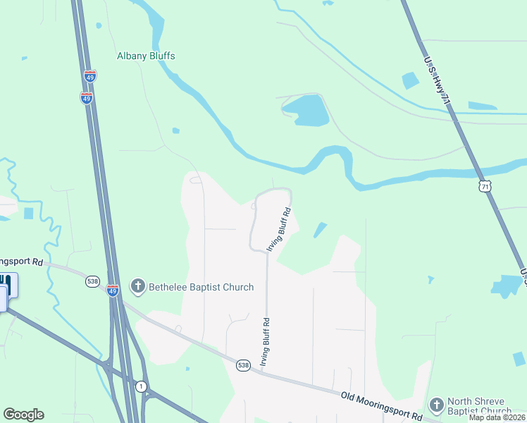 map of restaurants, bars, coffee shops, grocery stores, and more near 428 Irving Bluff Road in Shreveport