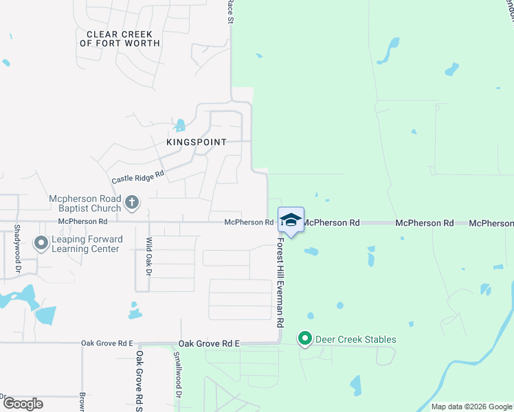 map of restaurants, bars, coffee shops, grocery stores, and more near Station Way Drive in Fort Worth