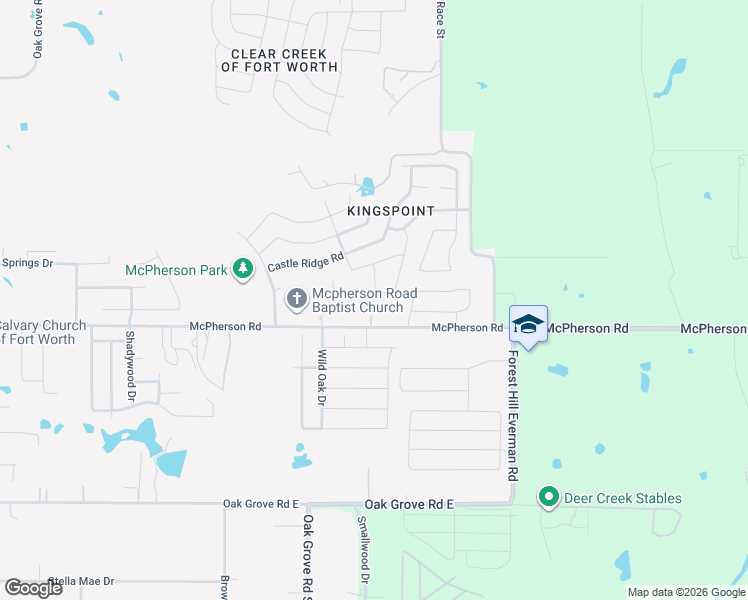 map of restaurants, bars, coffee shops, grocery stores, and more near 1516 Hazelnut Drive in Fort Worth