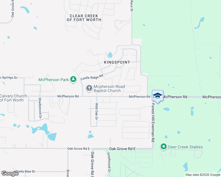 map of restaurants, bars, coffee shops, grocery stores, and more near 1516 Hazelnut Drive in Fort Worth