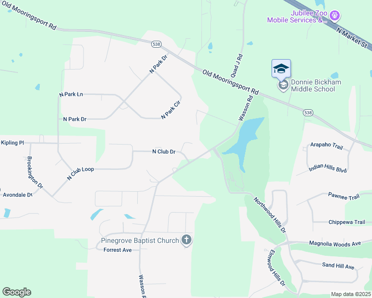 map of restaurants, bars, coffee shops, grocery stores, and more near 6612 North Club Drive in Shreveport
