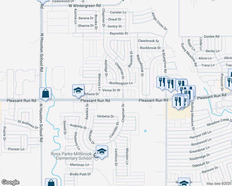 map of restaurants, bars, coffee shops, grocery stores, and more near 1314 Harbor Court in Lancaster