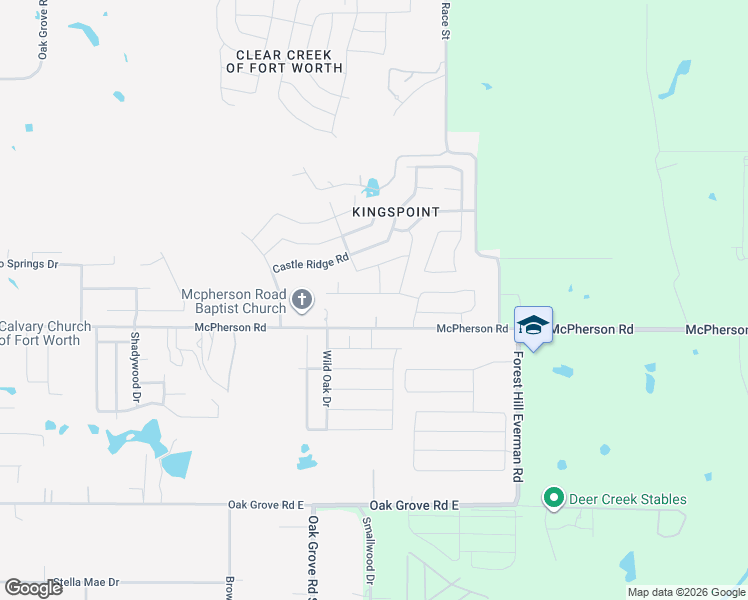 map of restaurants, bars, coffee shops, grocery stores, and more near 1516 Hazelnut Drive in Fort Worth