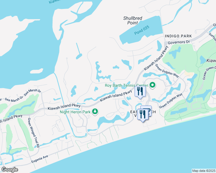 map of restaurants, bars, coffee shops, grocery stores, and more near 46 Kiawah Island Club Drive in Johns Island