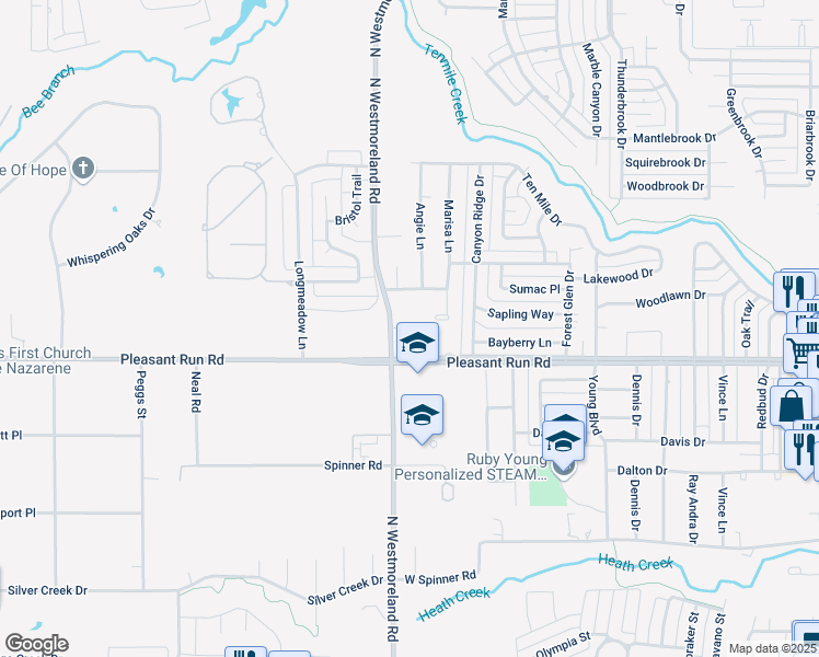 map of restaurants, bars, coffee shops, grocery stores, and more near 909 Marisa Court in DeSoto