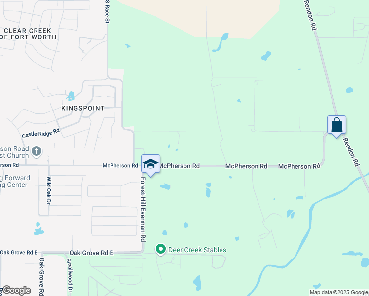 map of restaurants, bars, coffee shops, grocery stores, and more near 2203 McPherson Road in Fort Worth