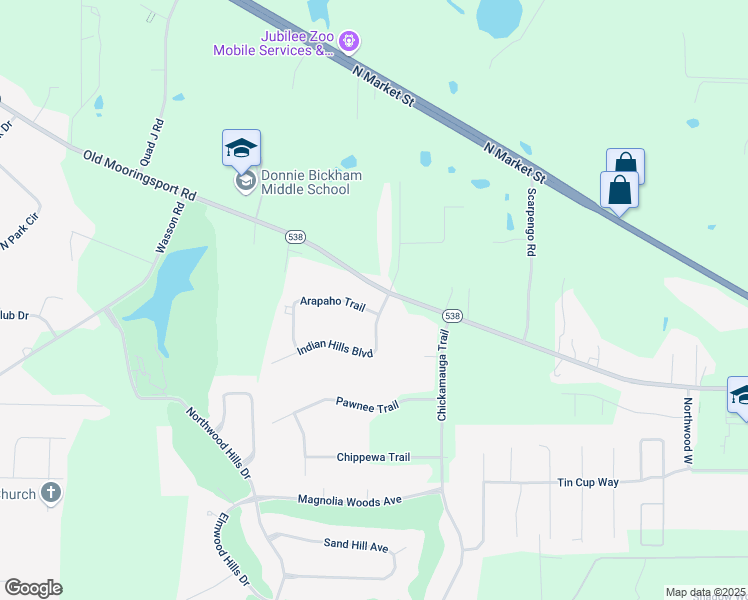 map of restaurants, bars, coffee shops, grocery stores, and more near 6420 Arapaho Trail in Shreveport