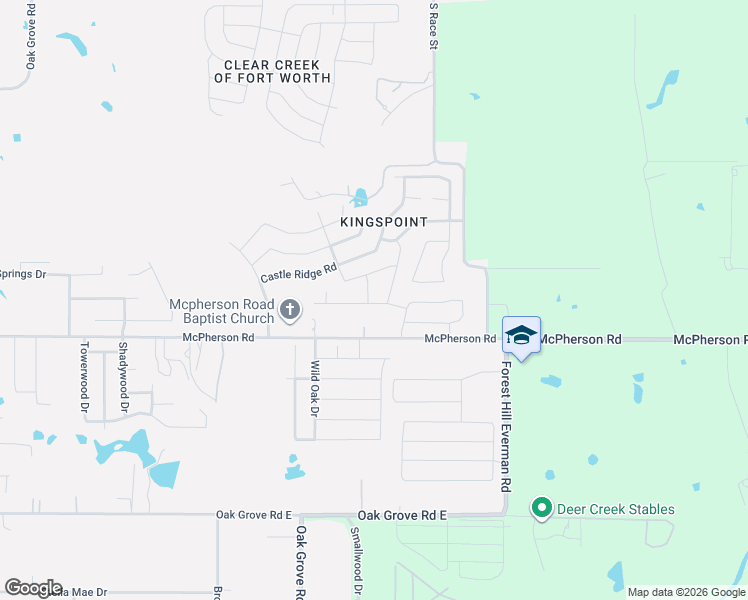 map of restaurants, bars, coffee shops, grocery stores, and more near 1516 Hazelnut Drive in Fort Worth