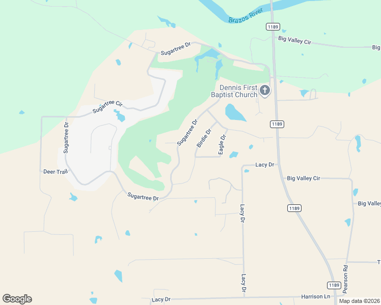 map of restaurants, bars, coffee shops, grocery stores, and more near 132 Birdie Drive in Lipan