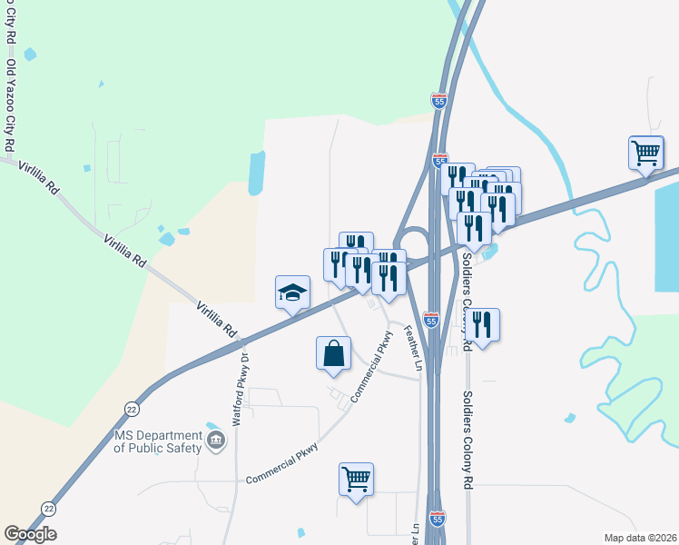 map of restaurants, bars, coffee shops, grocery stores, and more near 1548 W Peace St in Canton