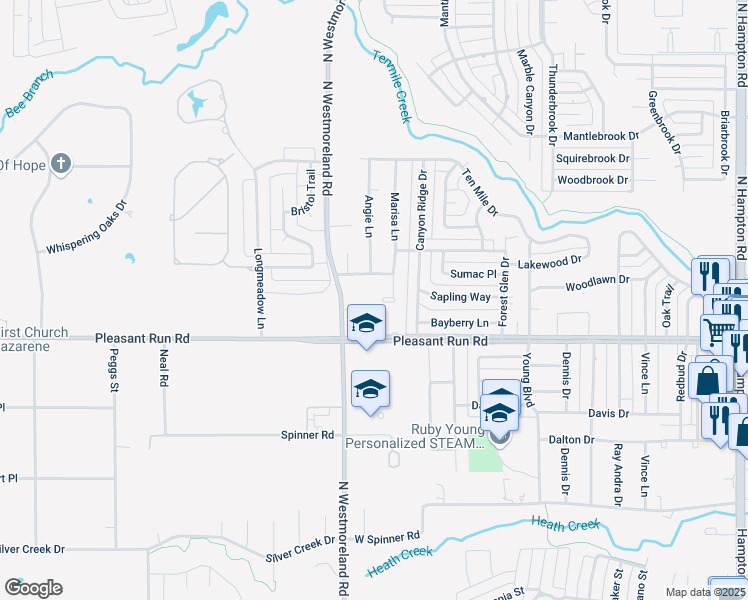map of restaurants, bars, coffee shops, grocery stores, and more near 909 Marisa Court in DeSoto